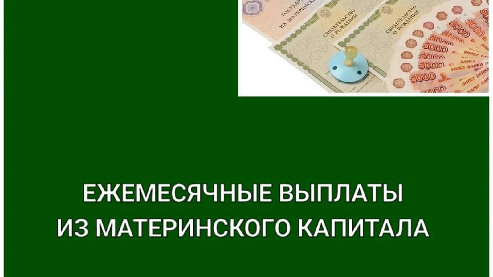 Ежемесячные выплаты из материнского капитала.